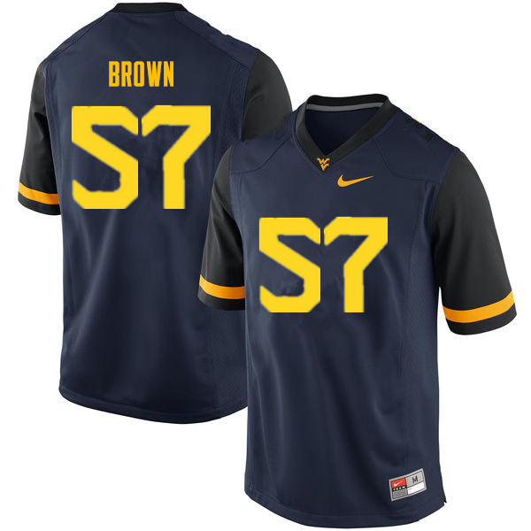 NCAA Men's Michael Brown West Virginia Mountaineers Navy #57 Nike Stitched Football College Authentic Jersey HP23C56ES